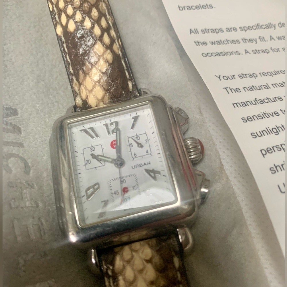 100% Authentic Michele Watch Python Strap